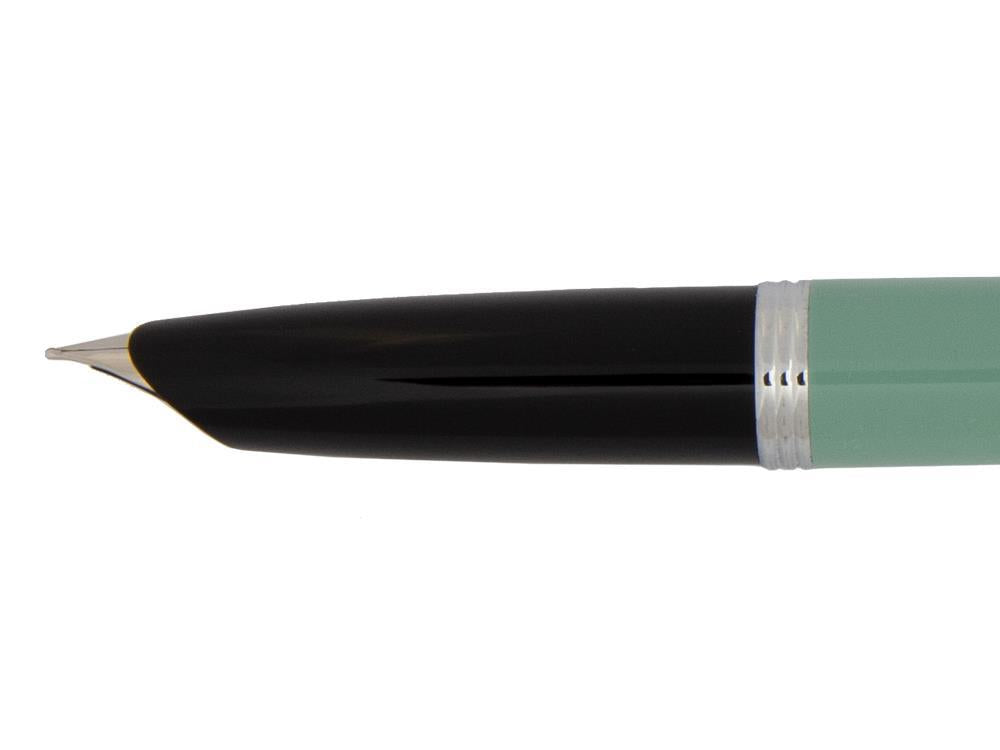 Aurora Duo-Cart Füllfederhalter, Grünes Edelharz, Chrom, DC57-CVM