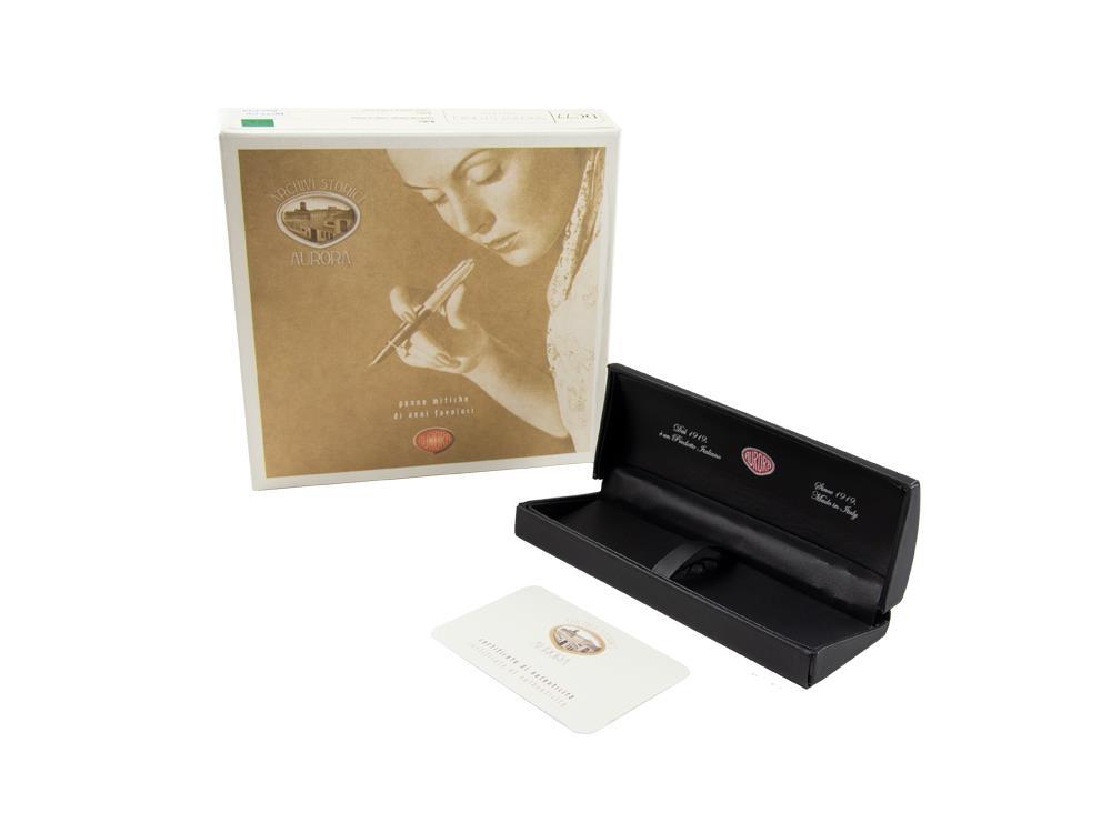 Aurora Duo-Cart Füllfederhalter, Grünes Edelharz, Chrom, DC57-CVM