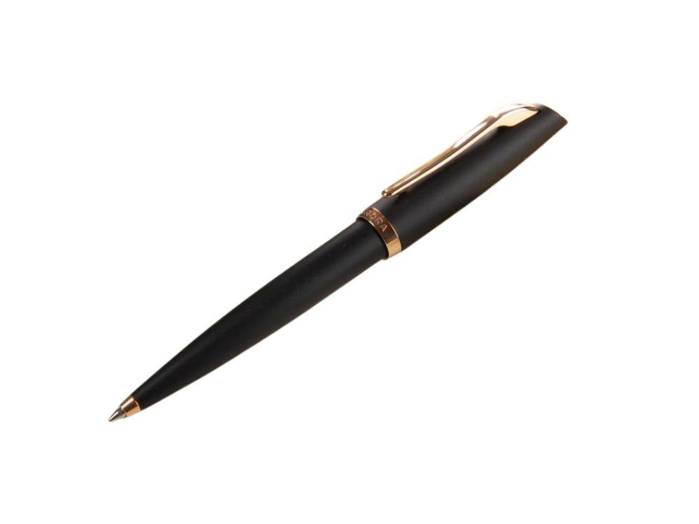 Aurora Style Kugelschreiber, Schwarzes Edelharz, Vergoldete Beschläge, E40PN