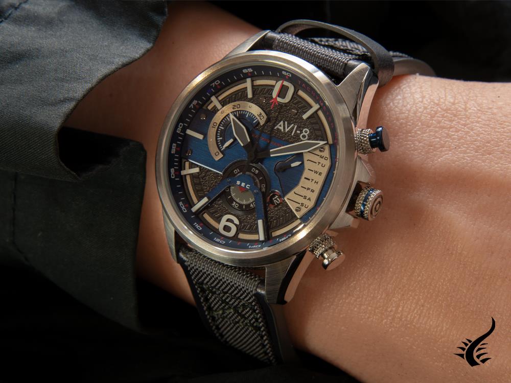 AVI-8 Hawker Harrier II Quartz Uhr, Blau, 43 mm, AV-4056-04
