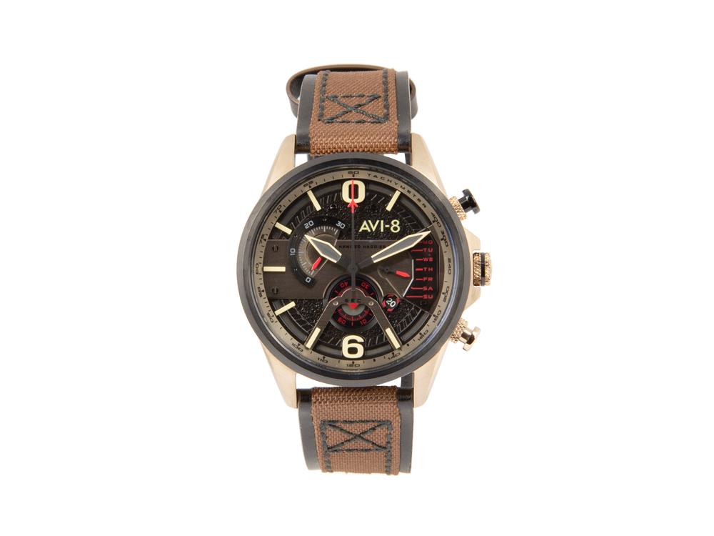 AVI-8 Hawker Harrier II Quartz Uhr, PVD Gold, Schwarz, 43 mm, AV-4056-06