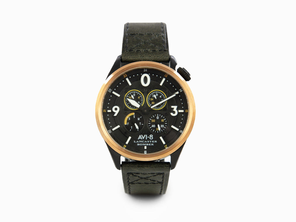 AVI-8 Lancaster Bomber Sugar´s Blue Cocktip Calendar Quartz Uhr, AV-4050-05