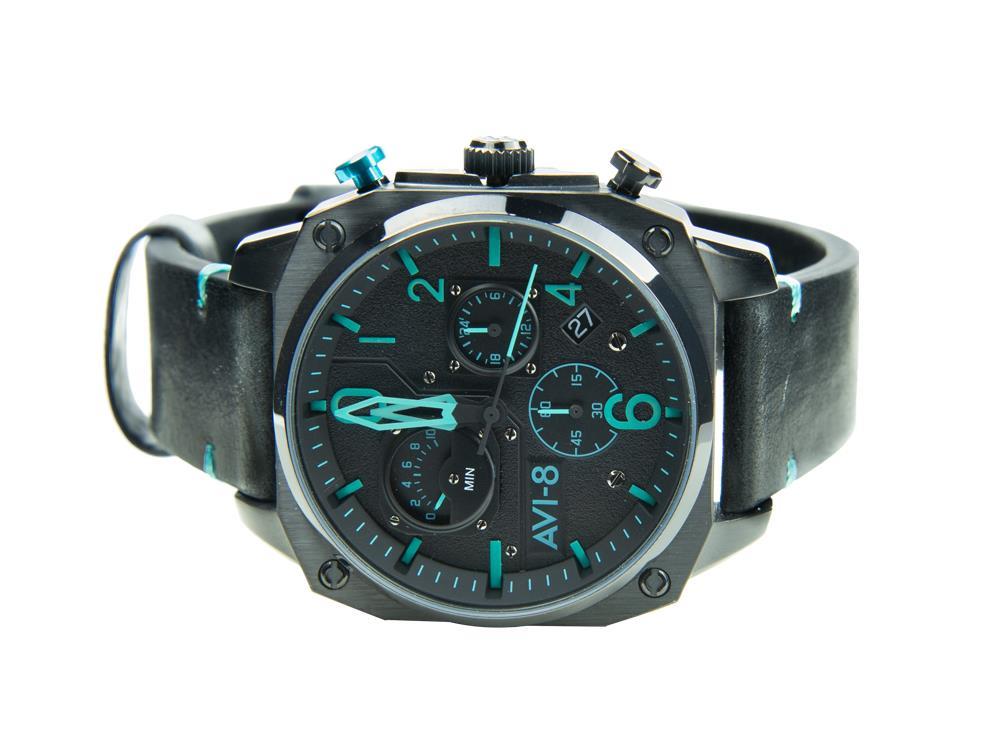 AVI-8 Hawker Hunter Retrograde Edition Quartz Uhr, Schwarz, 45 mm, AV-4052-05