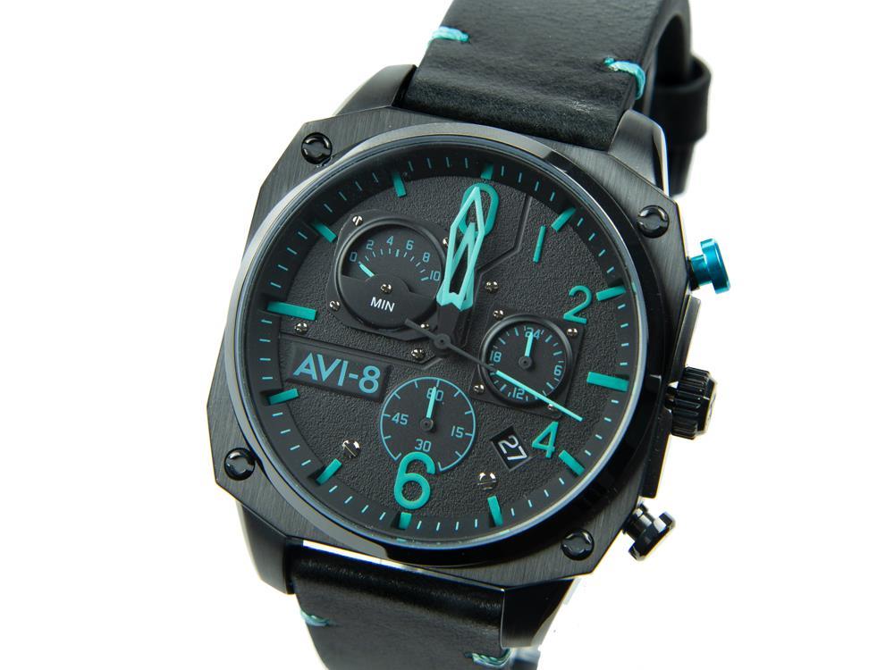 AVI-8 Hawker Hunter Retrograde Edition Quartz Uhr, Schwarz, 45 mm, AV-4052-05