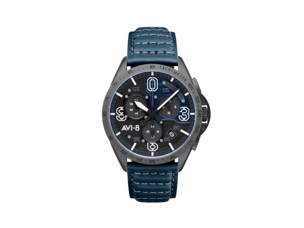 AVI-8 P-51 Mustang Blakeslee Chronograph Air Blue Quartz Uhr, AV-4077-04