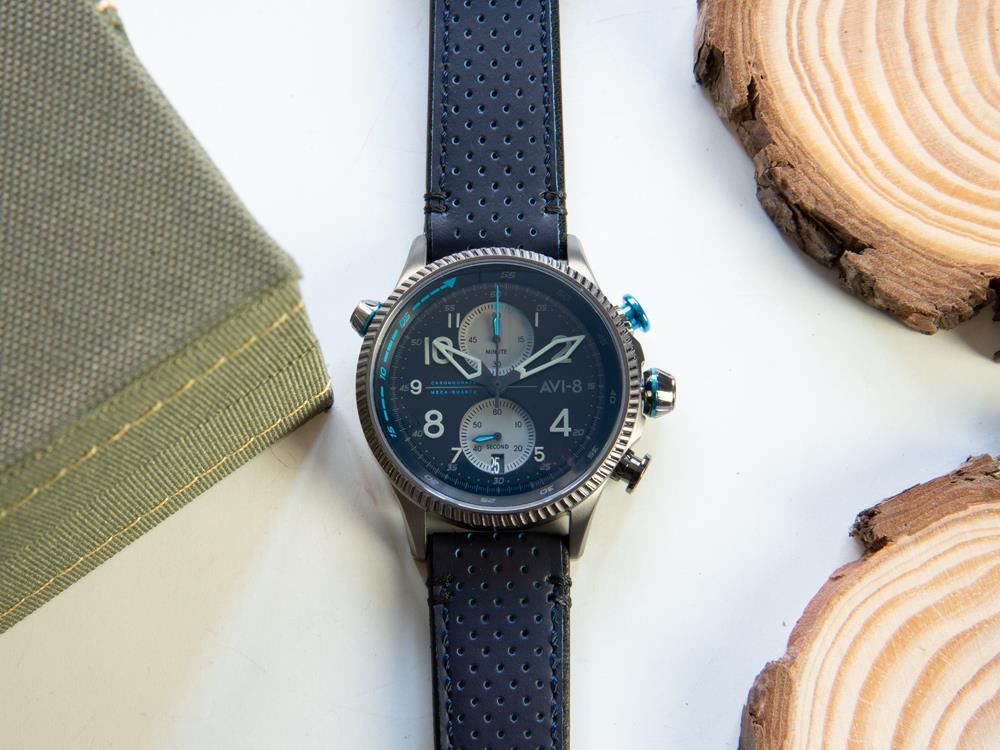 AVI-8 Hawker Hunter Duke Chronograph Colerne Quartz Uhr, Grau, 44 mm, AV-4080-02
