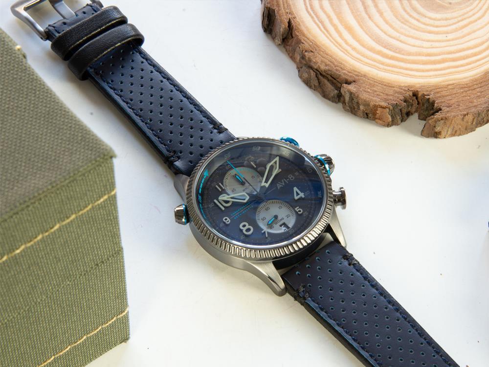 AVI-8 Hawker Hunter Duke Chronograph Colerne Quartz Uhr, Grau, 44 mm, AV-4080-02