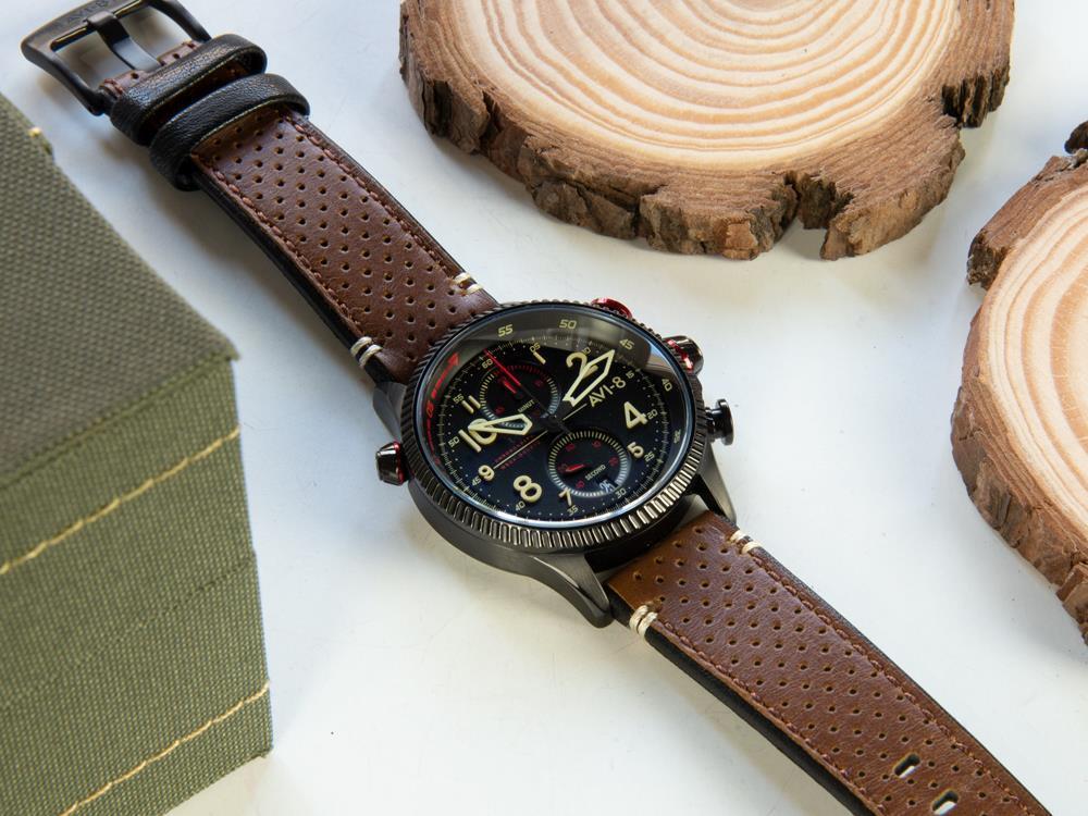 AVI-8 Hawker Hunter Duke Chronograph Tangmere Quartz Uhr, Schwarz, AV-4080-04