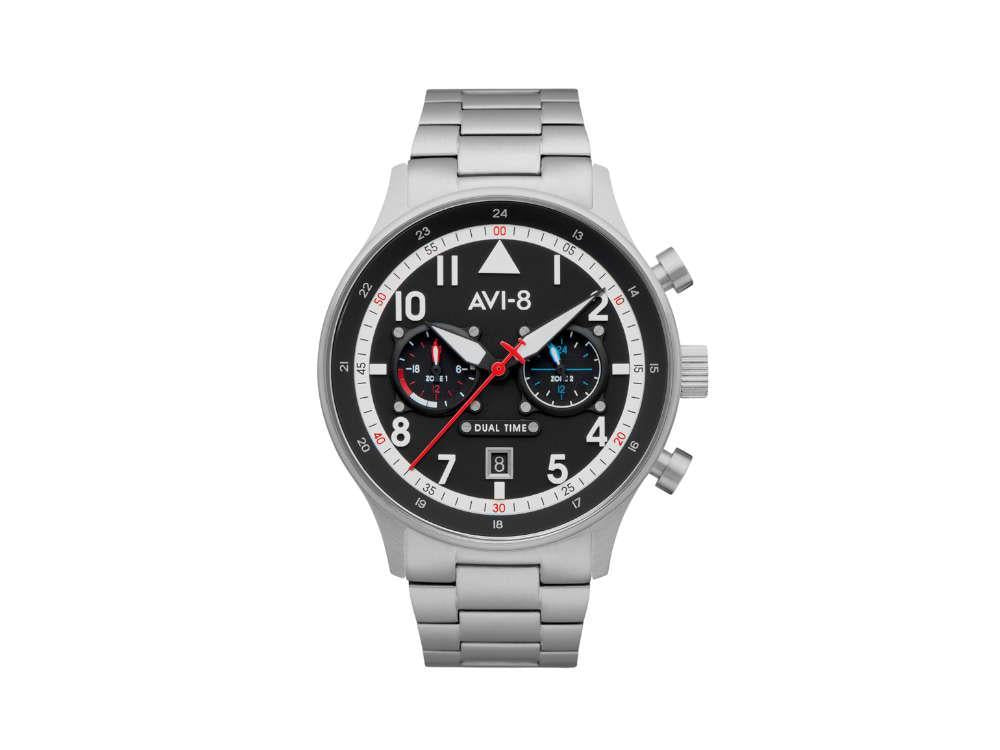 AVI-8 Hawker Hurricane Carey Dual Time Rangoon Quartz Uhr, 43 mm, AV-4088-11