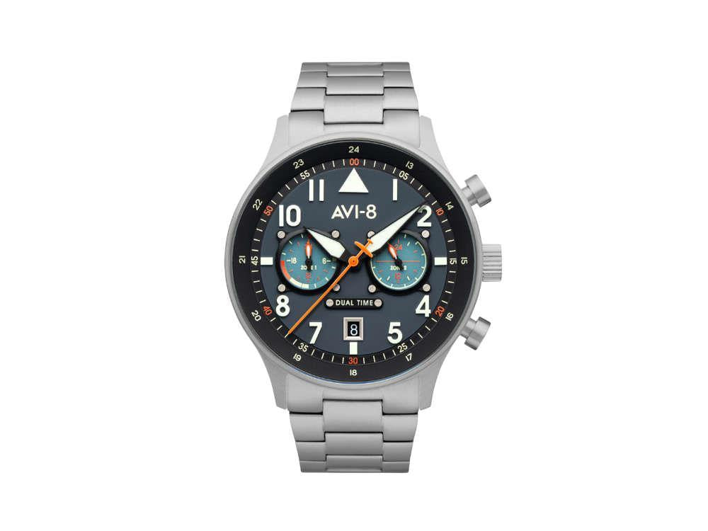 AVI-8 Hawker Hurricane Carey Dual Time Gutersloh Quartz Uhr, 43 mm, AV-4088-22