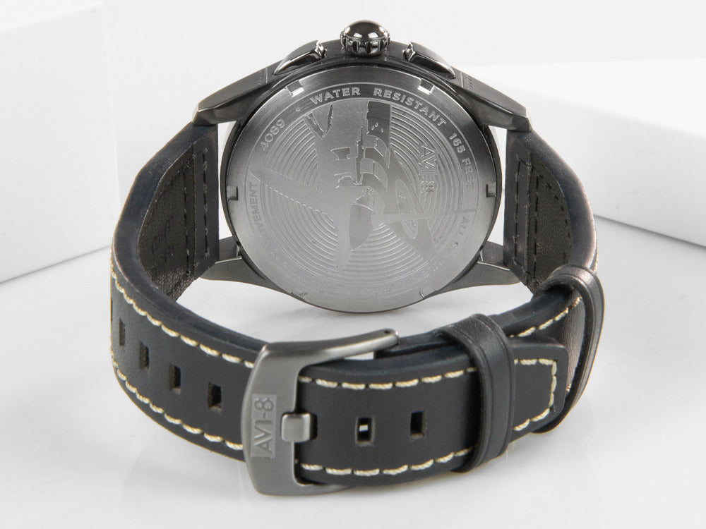 AVI-8 Spitfire Lock Chronograph Channel Blue Quartz Uhr, Blau, 42 mm, AV-4089-04
