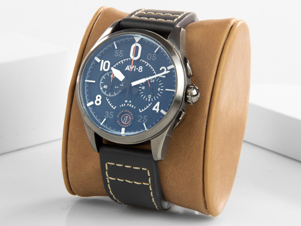 AVI-8 Spitfire Lock Chronograph Channel Blue Quartz Uhr, Blau, 42 mm, AV-4089-04