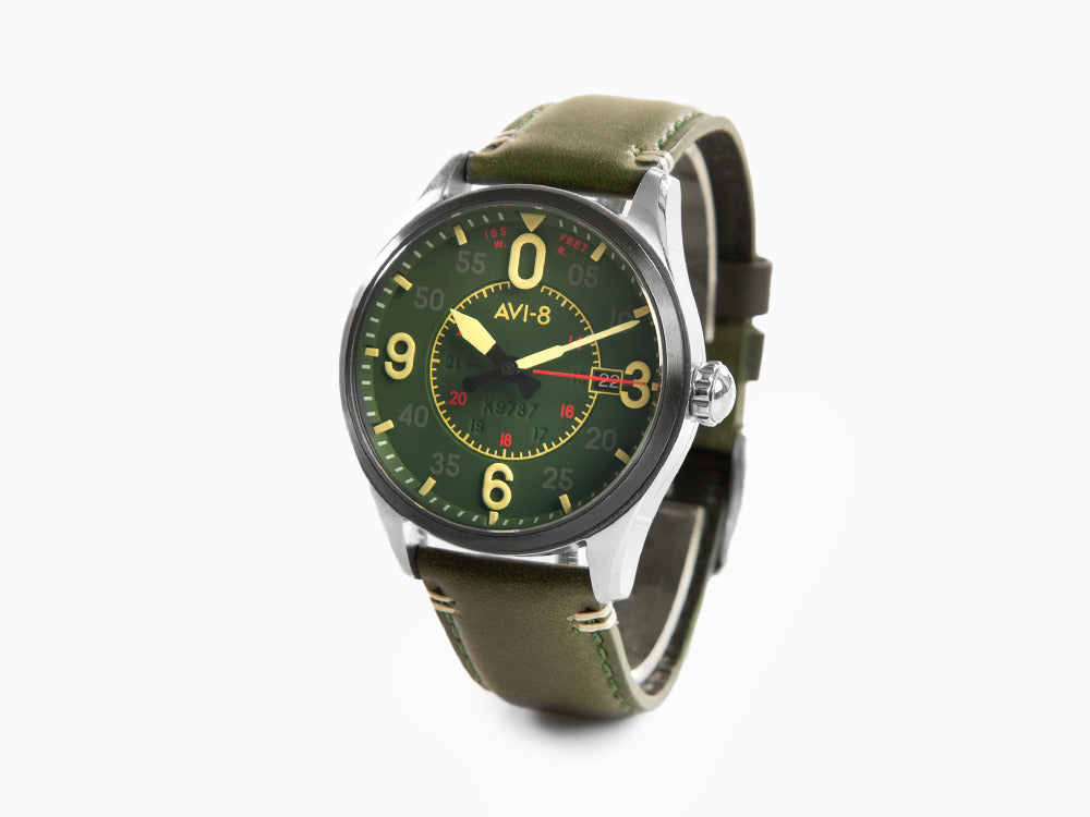 AVI-8 Spitfire Smith Reading Automatik Uhr, Grün, 42 mm, AV-4090-03