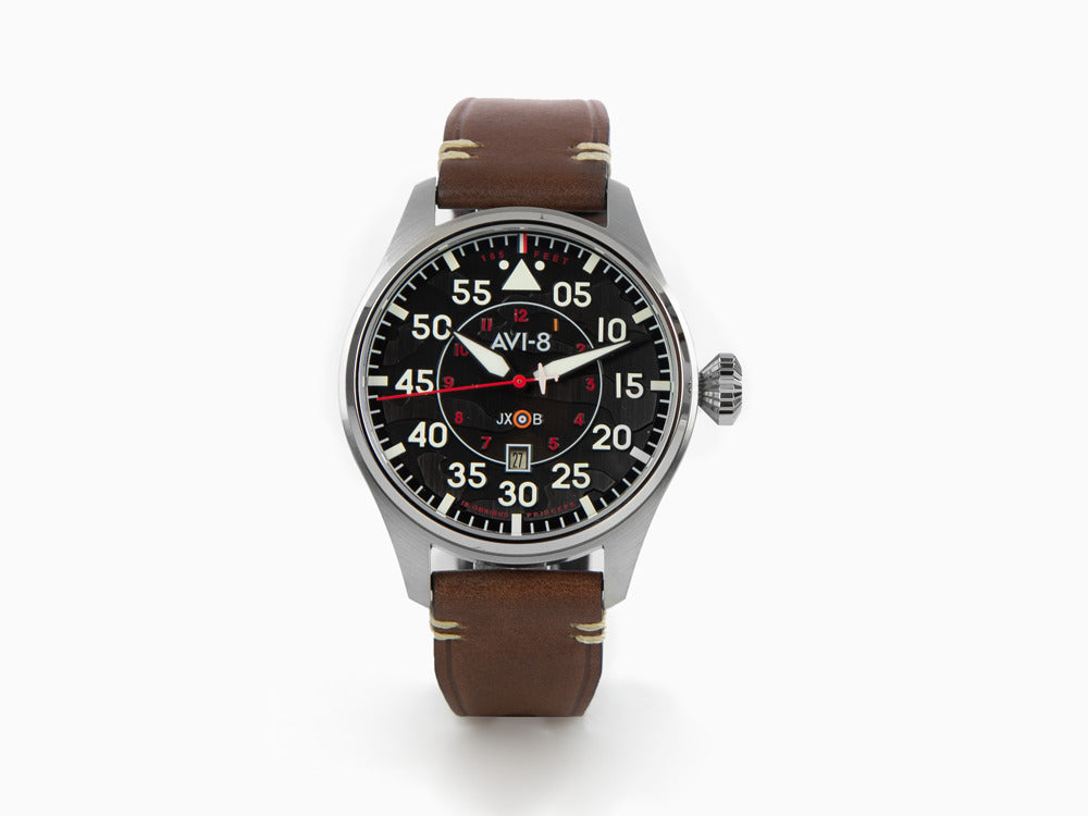 AVI-8 Hawker Hurricane Clowes Wittering Automatik Uhr, Schwarz, 46mm, AV-4097-01