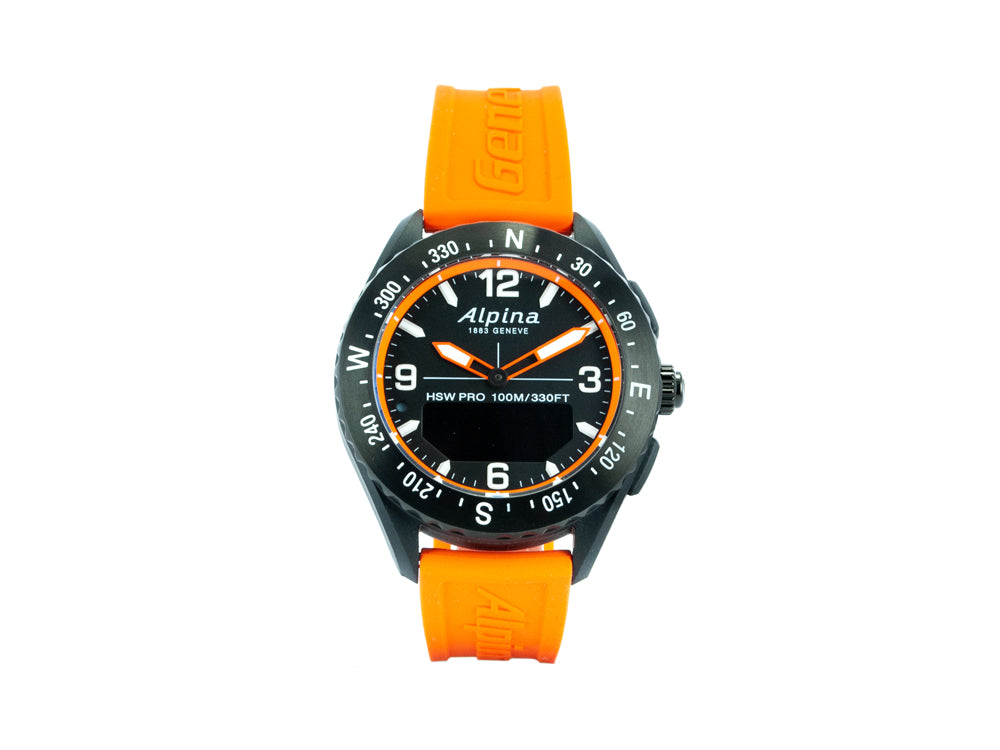 Alpina Alpiner X Smartwatch, 45 mm, Schwarz, GMT, Alarm, Datum, AL-283LBO5AQ6
