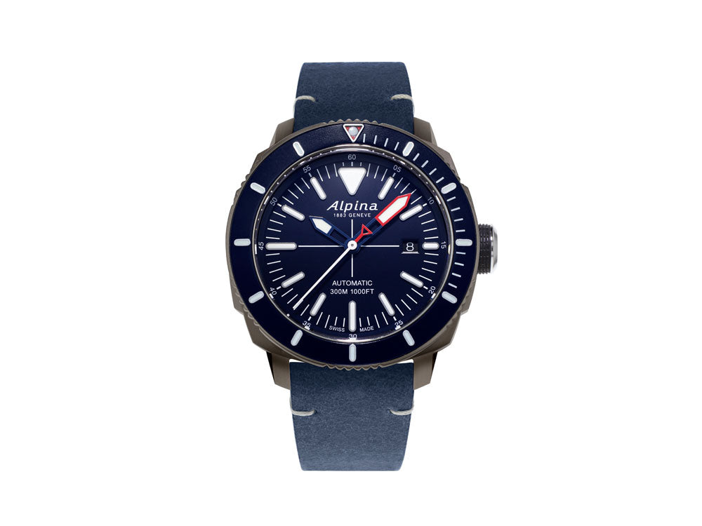 Alpina Seastrong Diver 300 Automatik Uhr, Blau, 44 mm, 30 atm, AL-525LNN4TV6