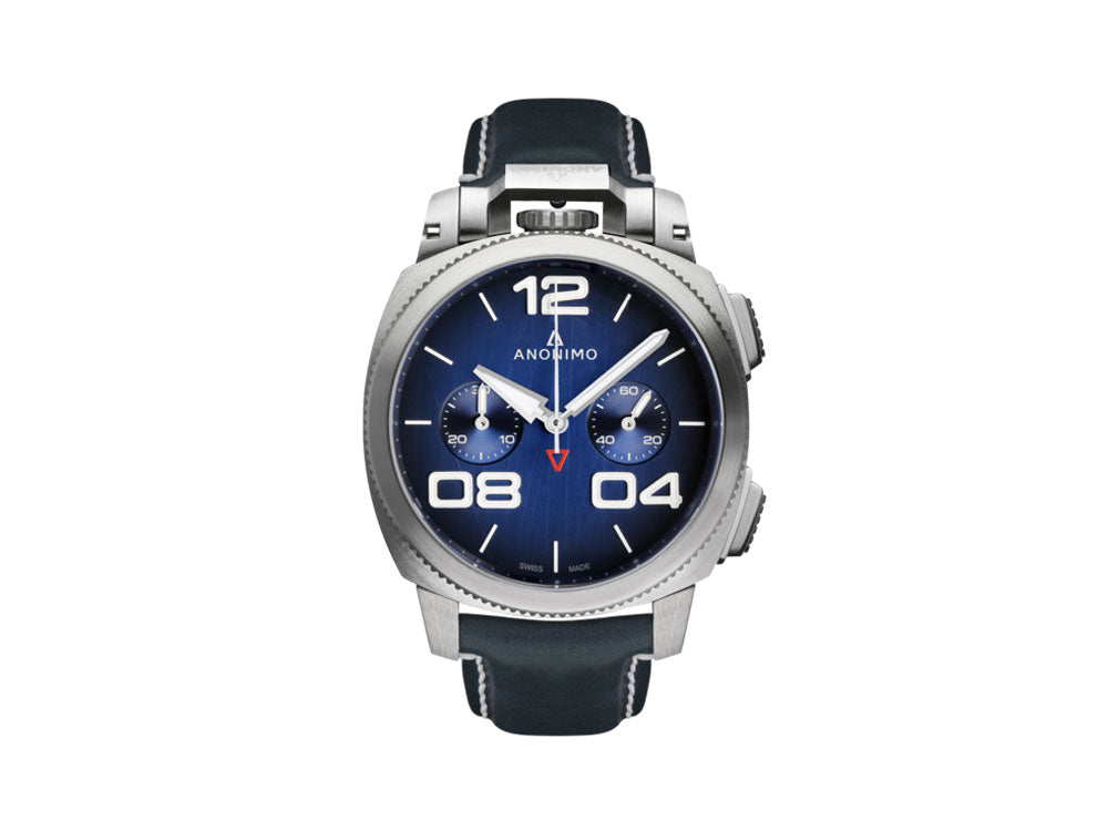 Anonimo Militare Chrono Automatik Uhr, Blau, 43,4 mm, 12 atm, AM-1120.01.003.A03