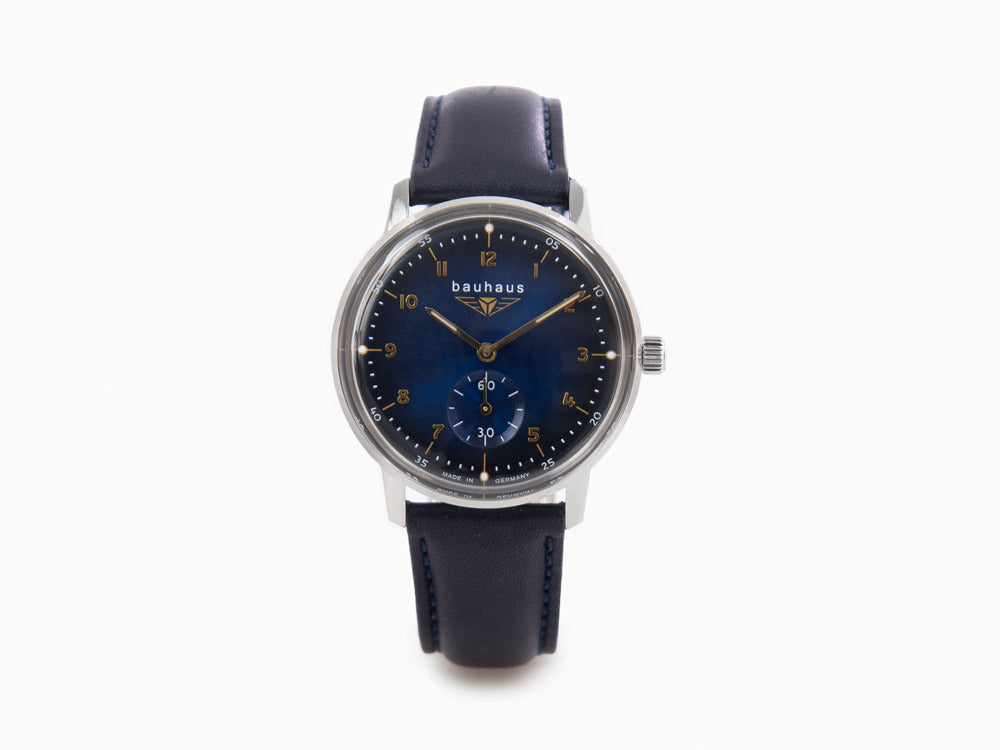 Bauhaus Quartz Uhr, Blau, 36 mm, 2037-3