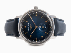 Bauhaus Quartz Uhr, Blau, 36 mm, 2037-3