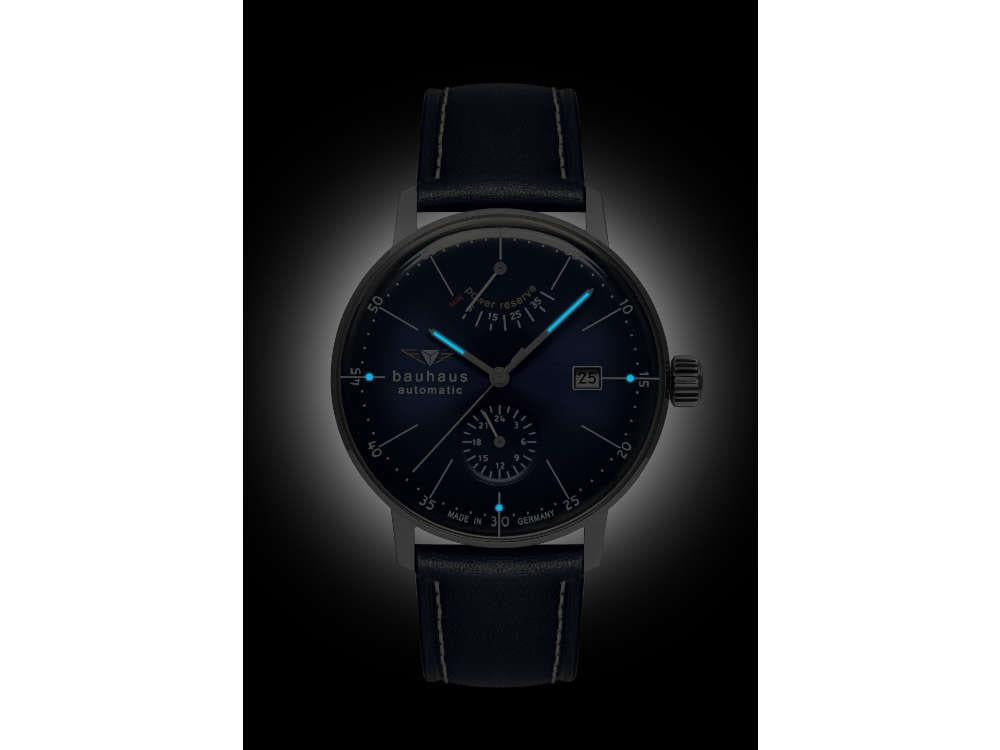 Bauhaus Aviation Dessau Automatik Uhr, Blau, 41 mm, Miyota 9132, 2060-3