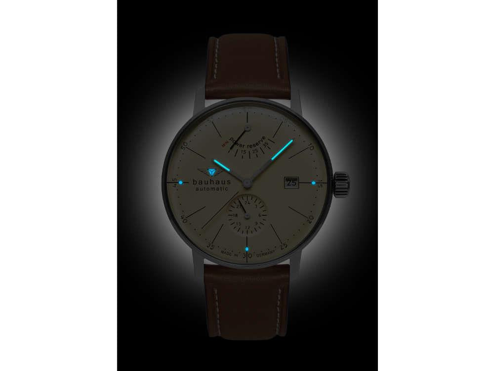 Bauhaus Aviation Dessau Automatik Uhr, Beige, 41 mm, Miyota 9132, 2060-5
