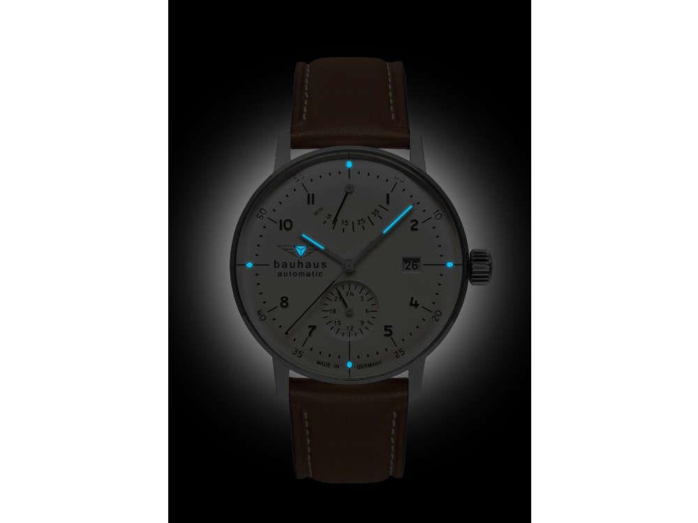 Bauhaus Aviation Dessau Automatik Uhr, Weiss, 41 mm, Miyota 9132, 2066-1