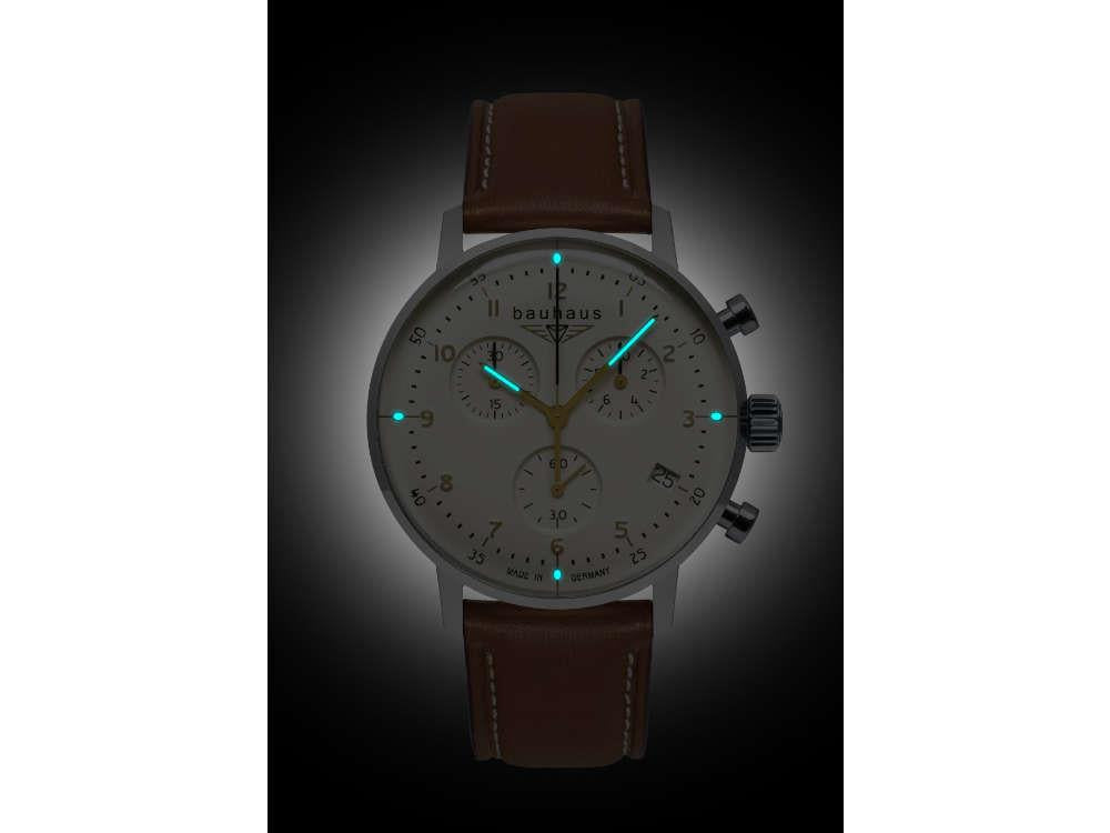 Bauhaus Aviation Dessau Quartz Uhr, Grün, 41 mm, Chronograph, Tag, 2096-1