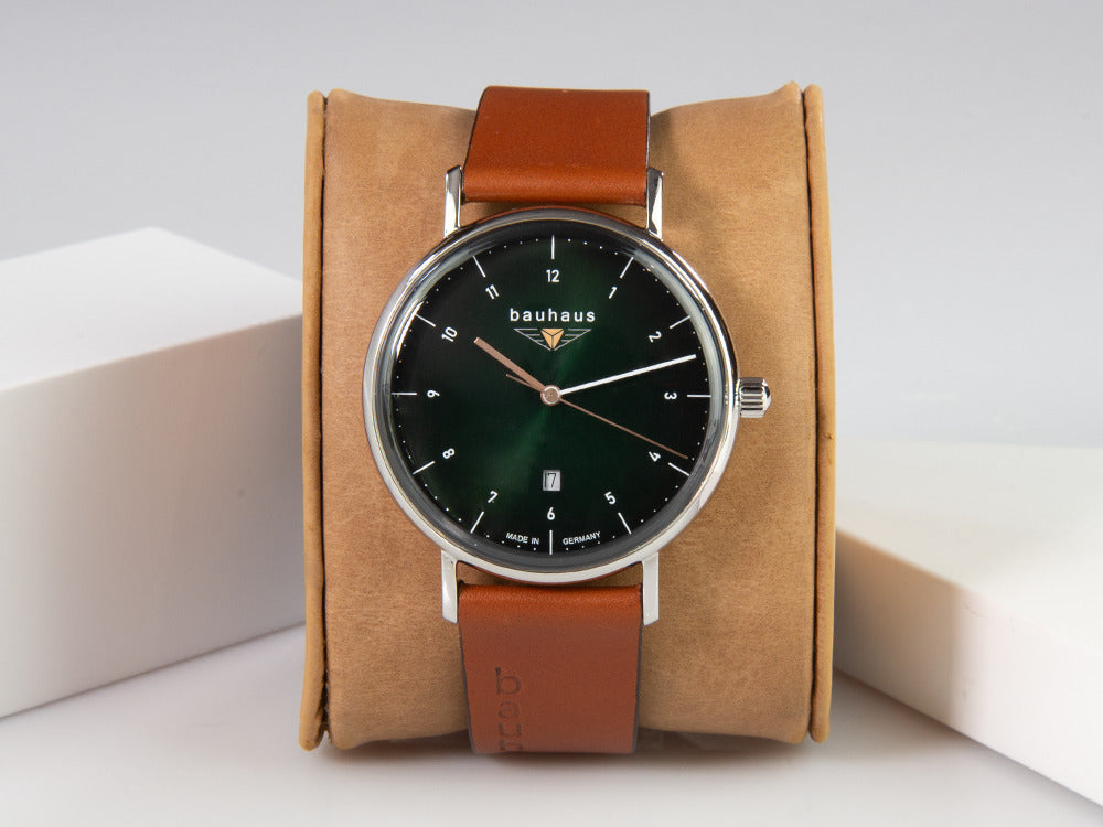 Bauhaus Quartz Uhr, Grün, 41 mm, Tag, 2140-4