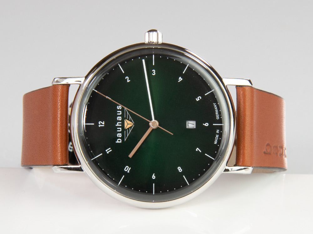 Bauhaus Quartz Uhr, Grün, 41 mm, Tag, 2140-4