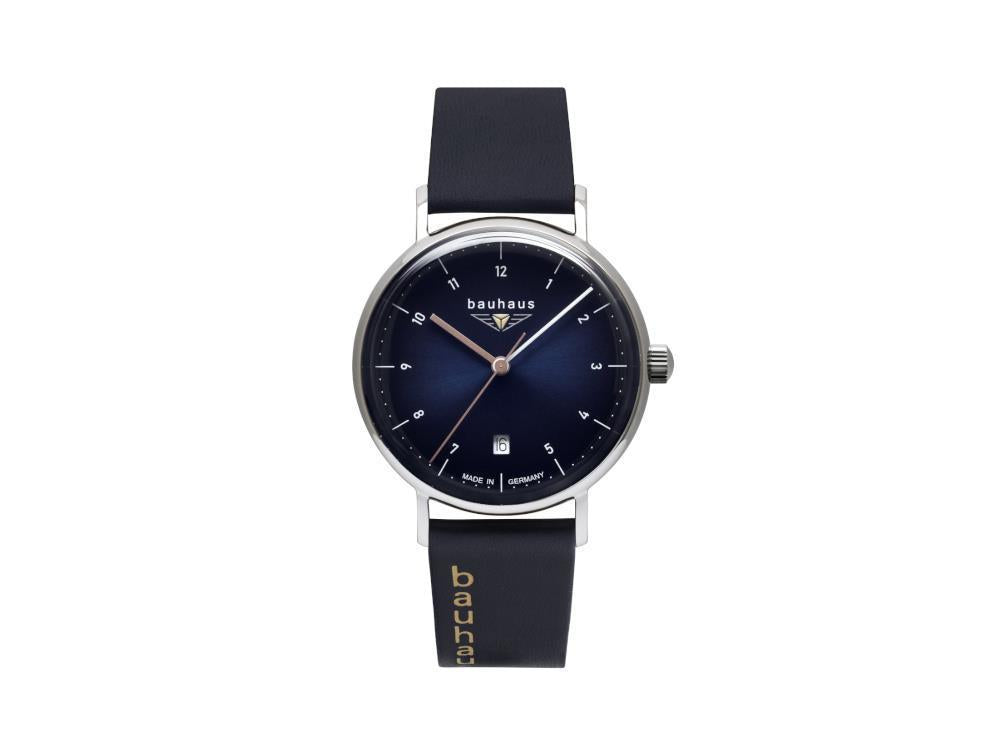 Bauhaus Ladies Quartz Uhr, Blau, 36 mm, Tag, 2141-3