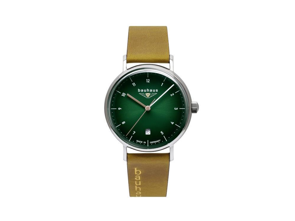 Bauhaus Ladies Quartz Uhr, Grün, 36 mm, Tag, 2141-4