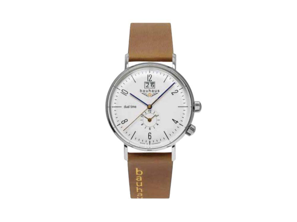 Bauhaus Classic DualQuartz Uhr, Weiss, 41 mm, 2144-1