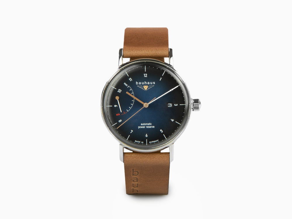 Bauhaus Automatik Uhr, Blau, 41 mm, Tag, 2160-3