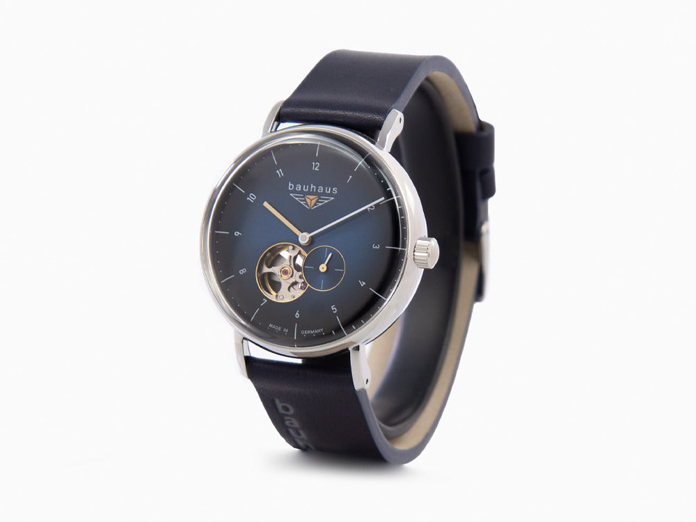 Bauhaus Automatik Uhr, Blau, 41 mm, 2166-3