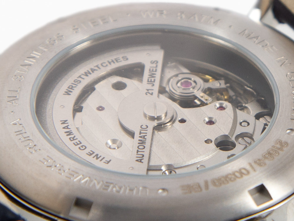 Bauhaus Automatik Uhr, Blau, 41 mm, 2166-3