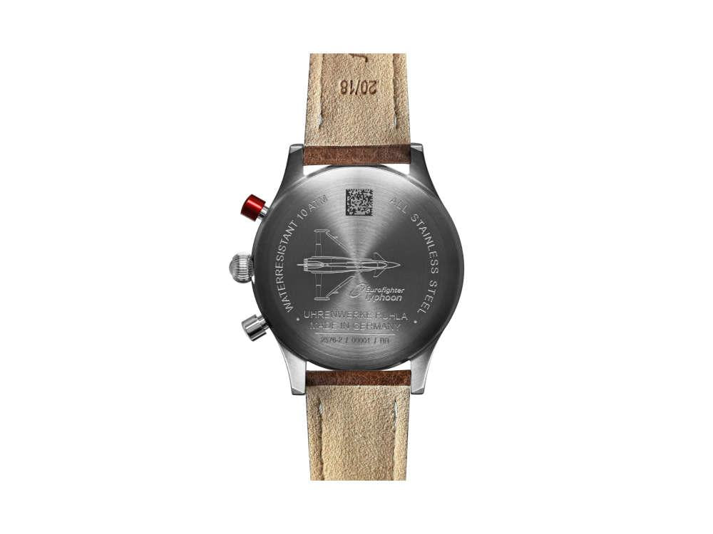 Bauhaus Aviation Quartz Uhr, Schwarz, 41 mm, Chronograph, Tag, 2576-2