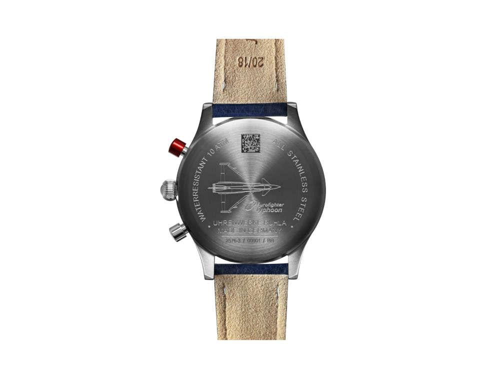 Bauhaus Aviation Quartz Uhr, Blau, 41 mm, Chronograph, Tag, 2576-3