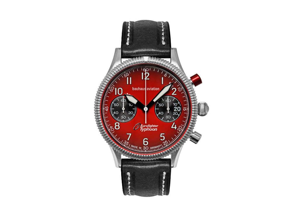 Bauhaus Aviation Quartz Uhr, Rot, 41 mm, Chronograph, Tag, 2576-5