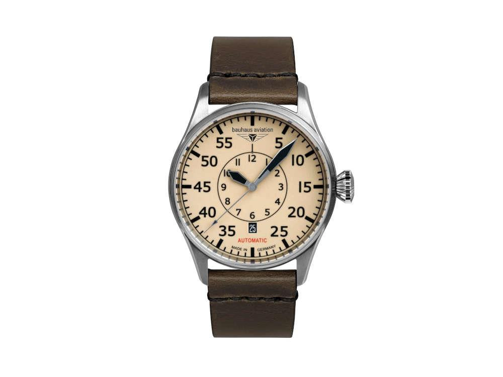 Bauhaus Aviation Flight Cotrol Automatik Uhr, Beige, 42 mm, SW 220, 2756-5