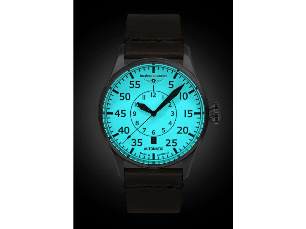 Bauhaus Aviation Flight Cotrol Automatik Uhr, Beige, 42 mm, SW 220, 2756-5
