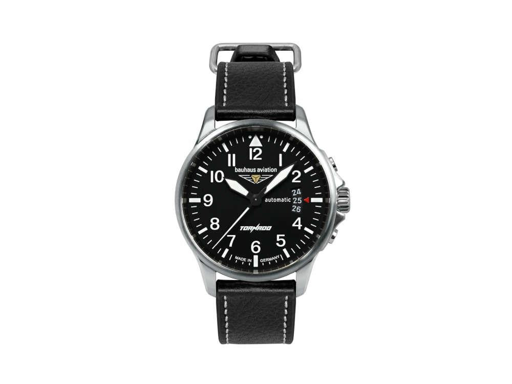 Bauhaus Aviation Tornado Automatik Uhr, Schwarz, 40 mm, Miyota 9015, 2760-2