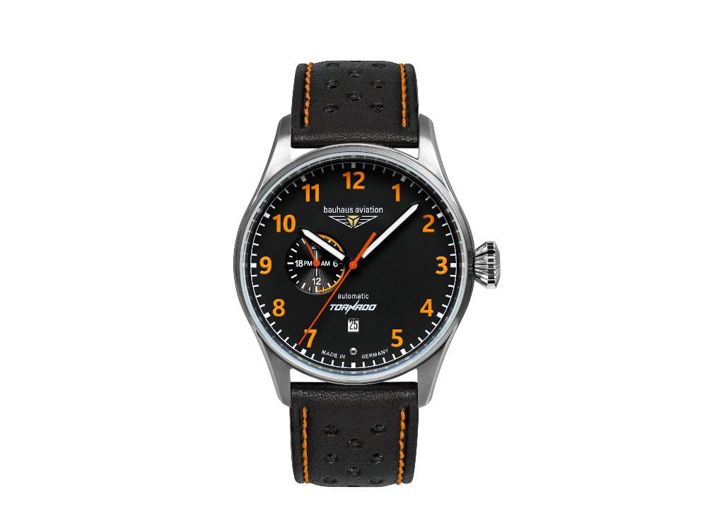 Bauhaus Aviation Tornado Automatik Uhr, Schwarz, 42 mm, Día, 2764-5