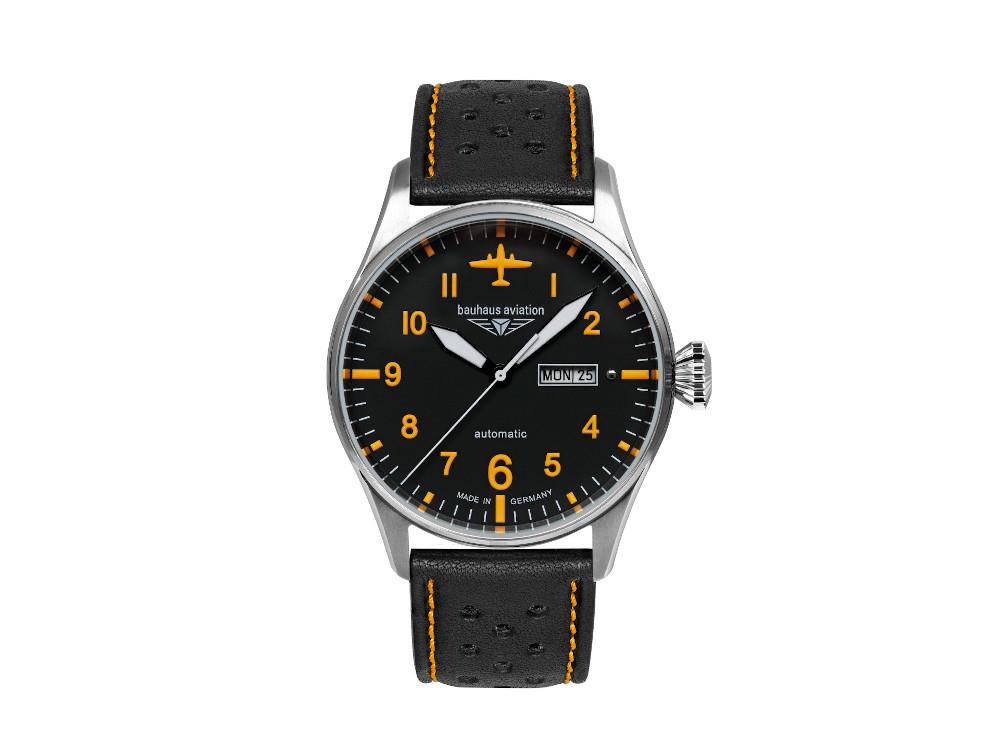 Bauhaus Aviation Automatik Uhr, Schwarz, 42 mm, 2766-5