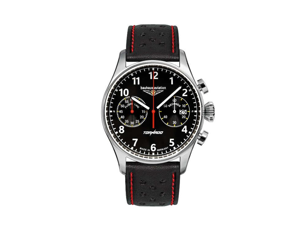 Bauhaus Aviation Tornado Quartz Uhr, Schwarz, 42 mm, 2770-2