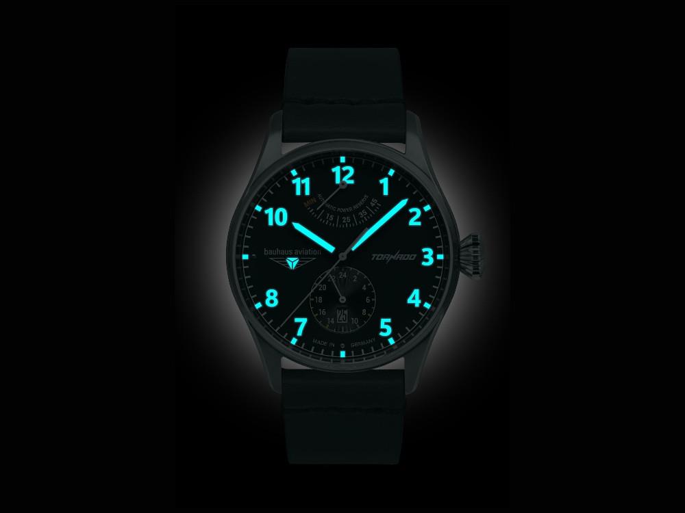 Bauhaus Aviation Tornado Automatik Uhr, Schwarz, 42 mm, Tag, 2790-3