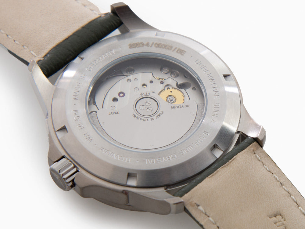 Bauhaus Aviation Automatik Uhr, Titan, Grün, 42 mm, Tag, 2860-4