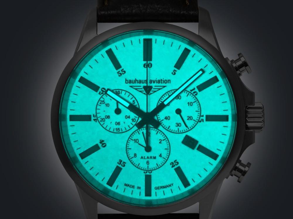 Bauhaus Aviation Quartz Uhr, Beige, 42 mm, Chronograph, Tag, 2880-5