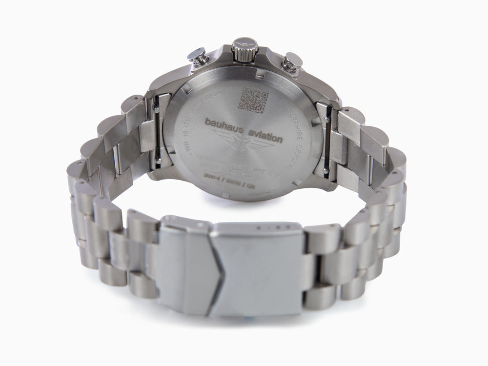 Bauhaus Aviation Quartz Uhr, Titan, Grün, 42 mm, Chronograph, Tag, 2880M-4