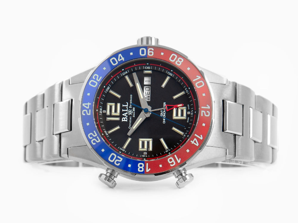 Ball Roadmaster Marine GMT Automatik Uhr, Limitierte Ed., COSC, DG3030B-S4C-BK