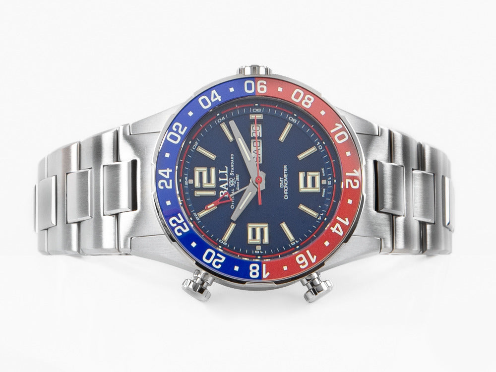 Ball Roadmaster Pilot GMT Automatik Uhr, Blau, 40 mm, Lim. Ed., DG3038A-S2C-BE